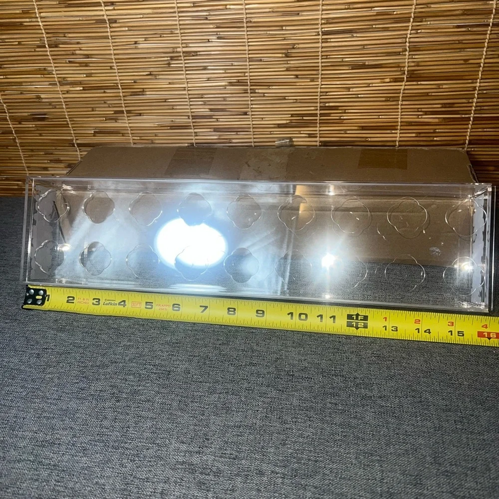 Acrylic Rectangular Flower Vase - 16 Inches , 18Holes, Clear Modern Floral Cente